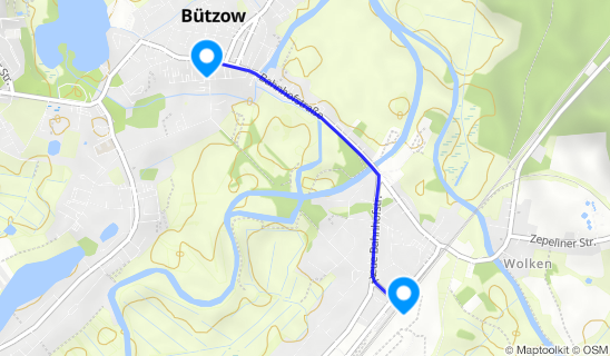 Kartenausschnitt Bützow